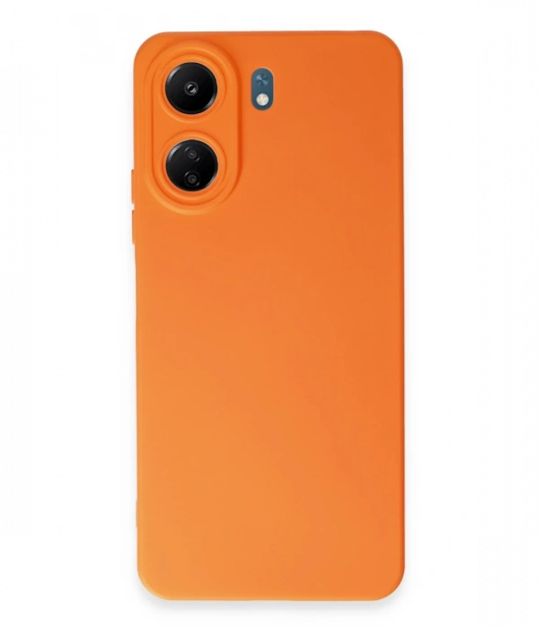 Newface Xiaomi Redmi 13C Kılıf Nano içi Kadife Silikon - Turuncu