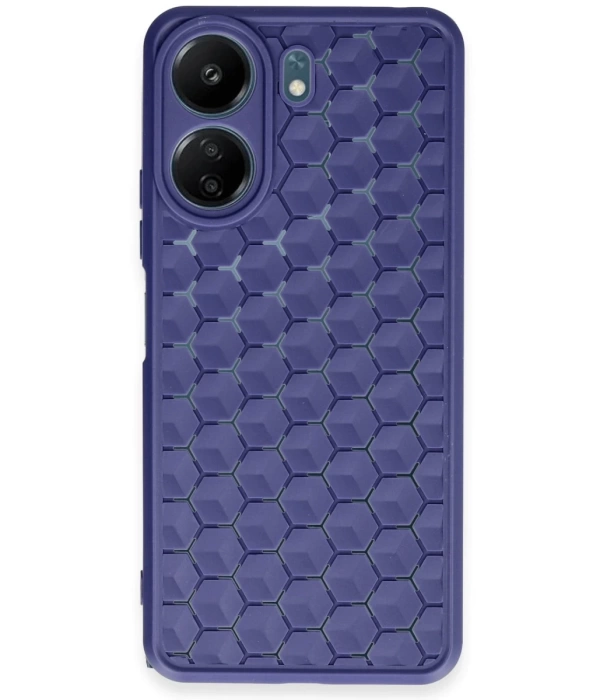 Newface Xiaomi Redmi 13C Kılıf Petek Silikon Kapak - Lacivert