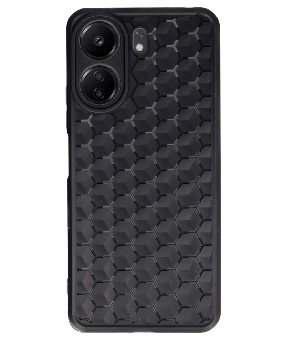 Newface Xiaomi Redmi 13C Kılıf Petek Silikon Kapak - Siyah