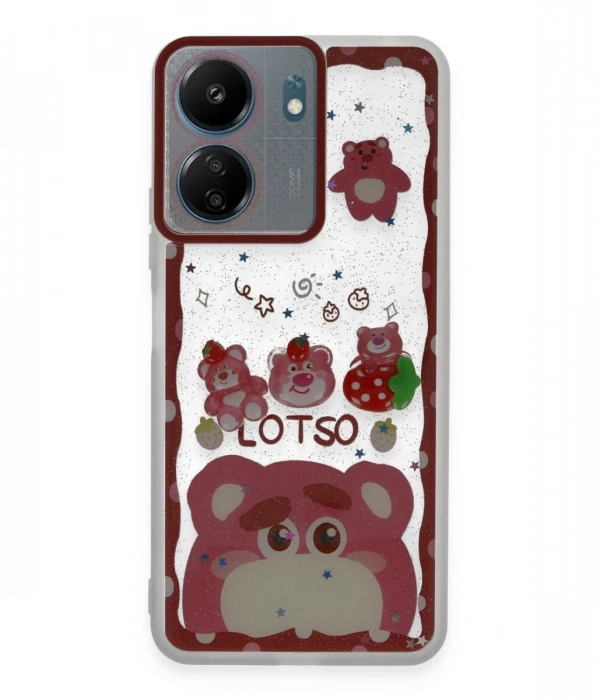 Newface Xiaomi Redmi 13C Kılıf Sweet Desenli Silikon Kapak - Pembe