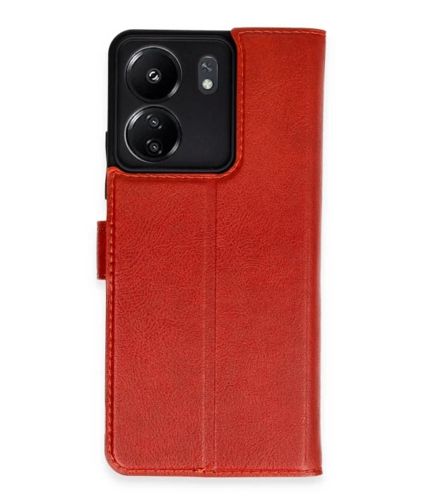 Newface Xiaomi Redmi 13C Kılıf Trend S Plus Kapaklı Kılıf - Kırmızı