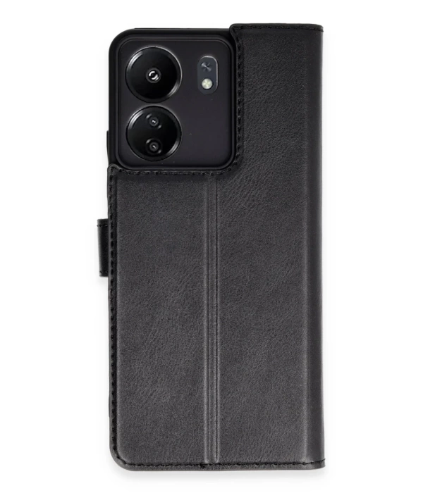 Newface Xiaomi Redmi 13C Kılıf Trend S Plus Kapaklı Kılıf - Siyah