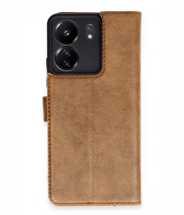 Newface Xiaomi Redmi 13C Kılıf Trend S Plus Kapaklı Kılıf - Taba