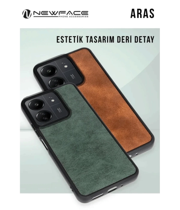 Newface Xiaomi Redmi 14C Kılıf Aras Deri Kapak - Lacivert