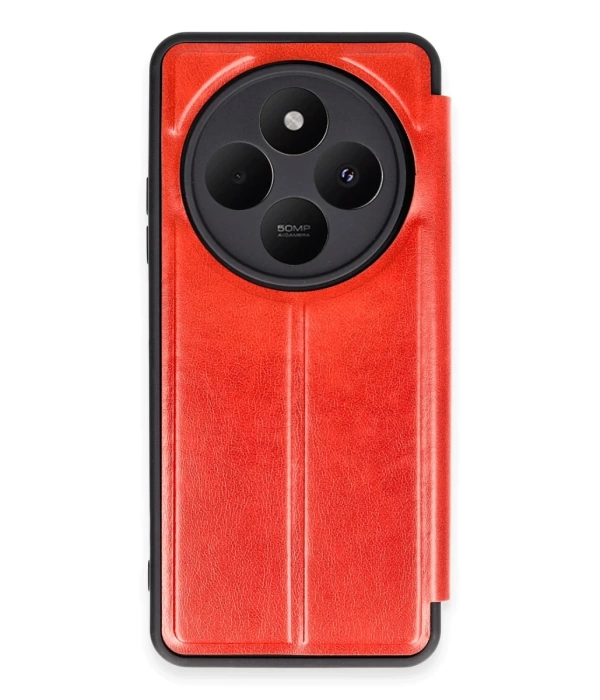 Newface Xiaomi Redmi 14C Kılıf Flip Cover - Kırmızı
