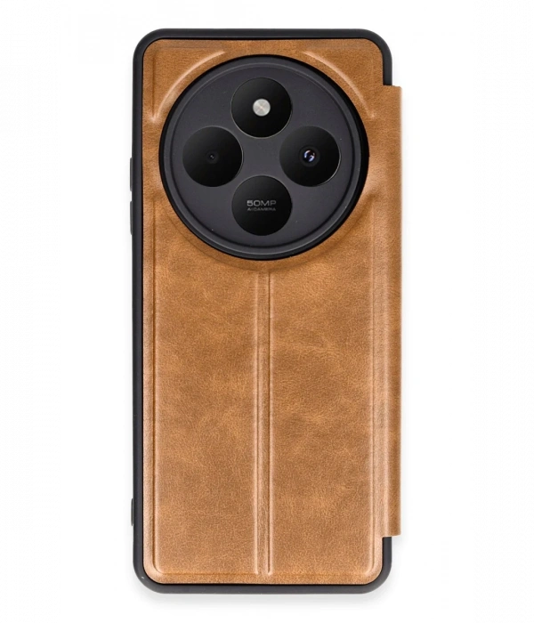 Newface Xiaomi Redmi 14C Kılıf Flip Cover - Taba