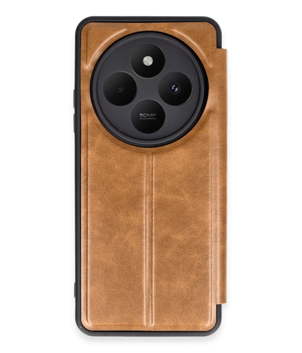 Newface Xiaomi Redmi 14C Kılıf Flip Cover - Taba
