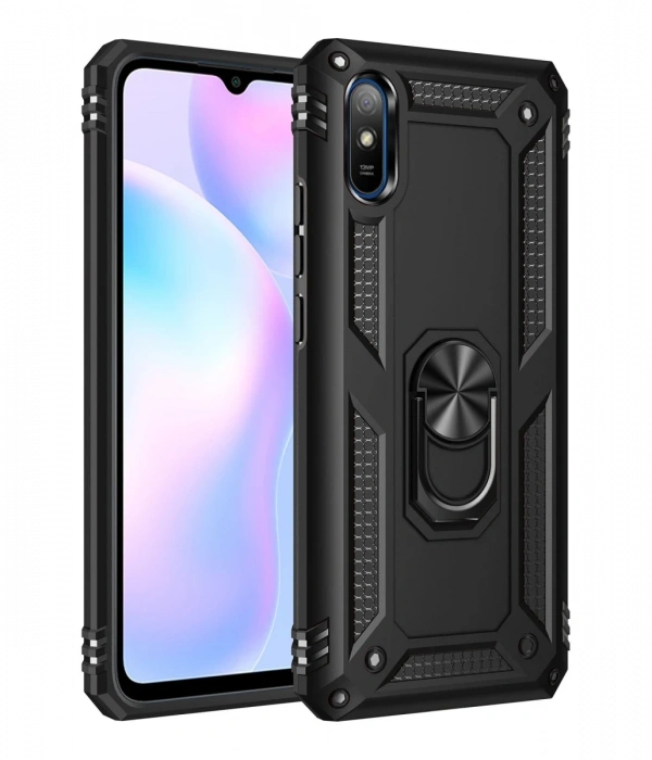 Newface Xiaomi Redmi 9A Kılıf Sofya Yüzüklü Silikon Kapak