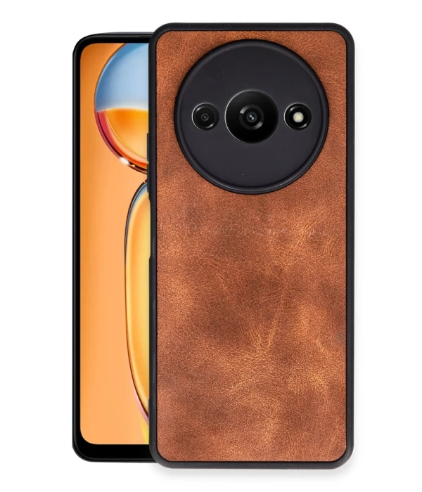 Newface Xiaomi Redmi A3 4G Kılıf Aras Deri Kapak - Taba