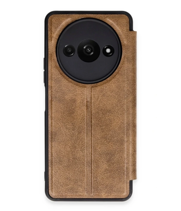 Newface Xiaomi Redmi A3 4G Kılıf Flip Cover - Taba