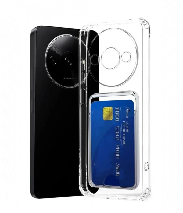 Newface Xiaomi Redmi A3 4G Kılıf Kart Şeffaf Silikon - Şeffaf