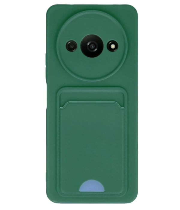 Newface Xiaomi Redmi A3 4G Kılıf Kelvin Kartvizitli Silikon - Koyu Yeşil