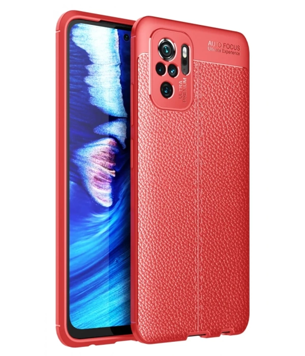Newface Xiaomi Redmi Note 10 Kılıf Auto Focus Kapak - Kırmızı