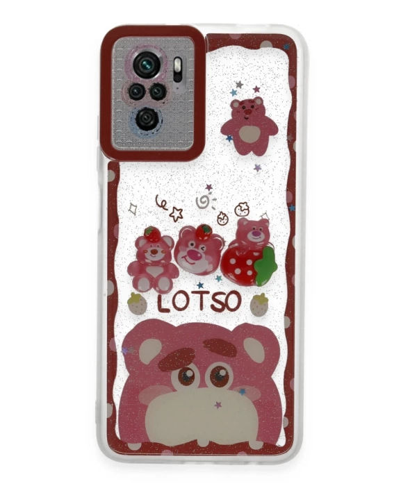 Newface Xiaomi Redmi Note 10 Kılıf Sweet Desenli Silikon Kapak - Pembe
