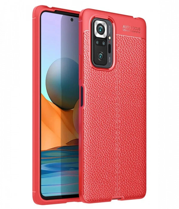Newface Xiaomi Redmi Note 10 Pro Kılıf Auto Focus Kapak - Kırmızı