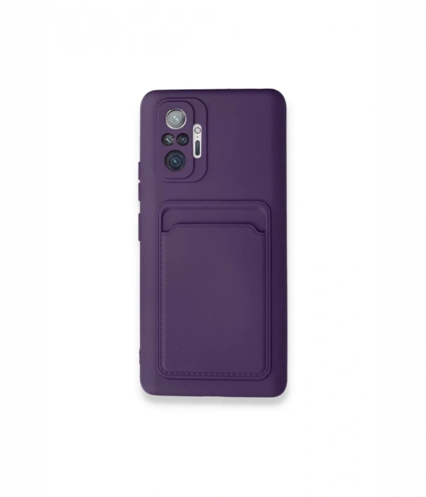Xiaomi Redmi Note 10 Pro Kılıf Kelvin Kartvizitli Silikon - Derin Mor