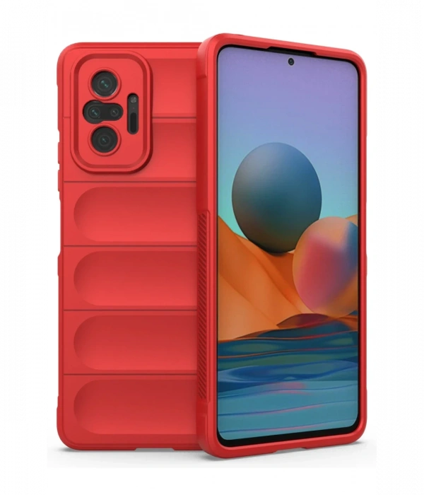 Newface Xiaomi Redmi Note 10 Pro Kılıf Optimum Silikon - Kırmızı