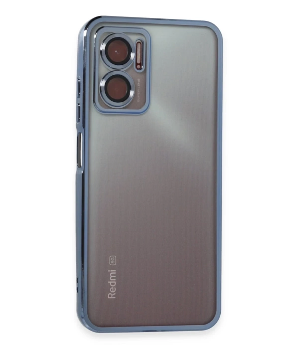 Newface Xiaomi Redmi Note 11E Kılıf Razer Lensli Silikon - Açık Mavi