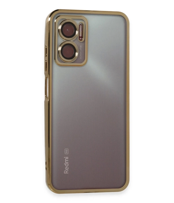 Newface Xiaomi Redmi Note 11E Kılıf Razer Lensli Silikon - Gold
