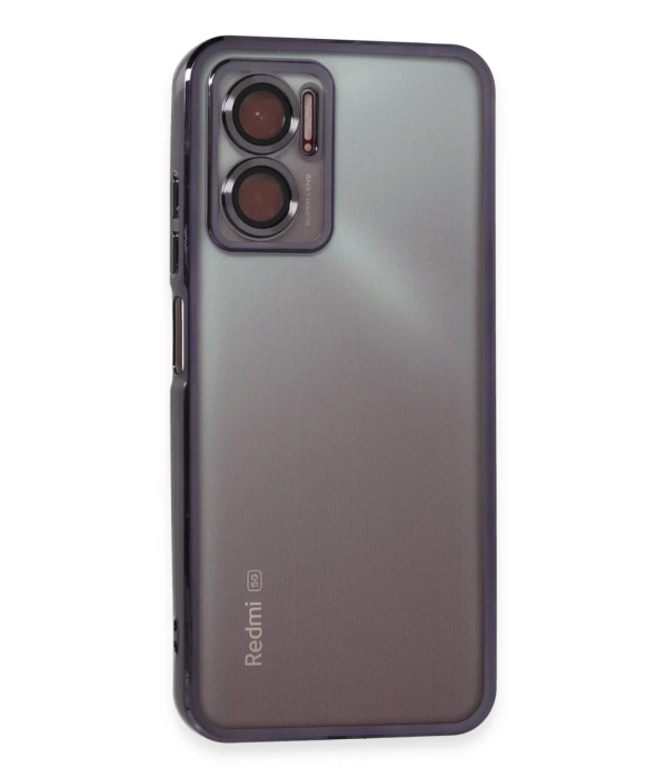 Newface Xiaomi Redmi Note 11E Kılıf Razer Lensli Silikon - Mor