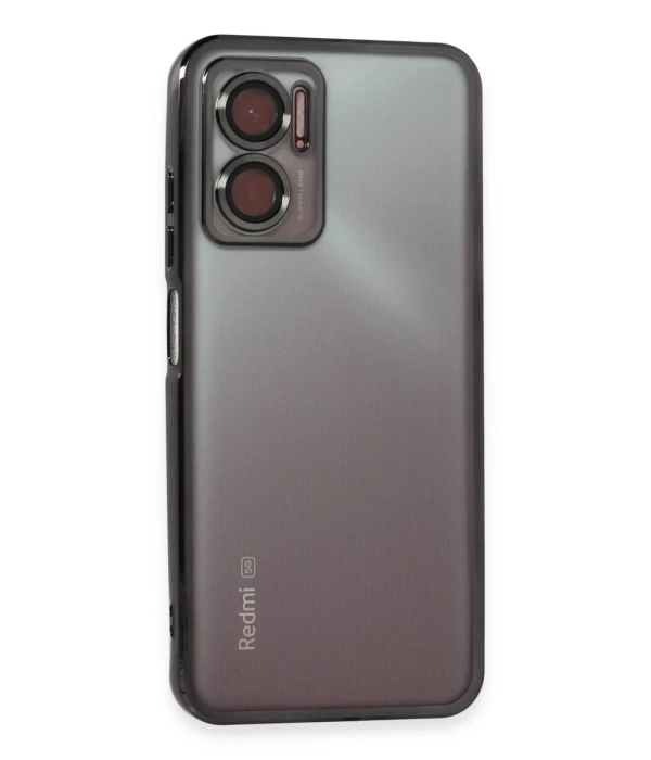 Newface Xiaomi Redmi Note 11E Kılıf Razer Lensli Silikon - Siyah