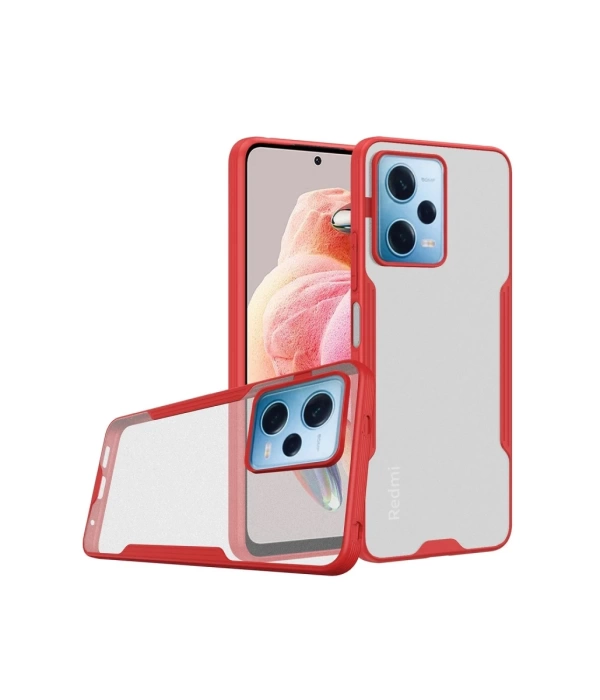 Newface Xiaomi Redmi Note 12 5G Kılıf Platin Silikon - Kırmızı