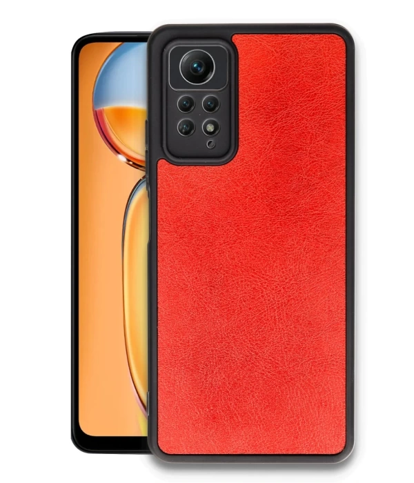 Newface Xiaomi Redmi Note 12 Pro 4G Kılıf Aras Deri Kapak - Kırmızı