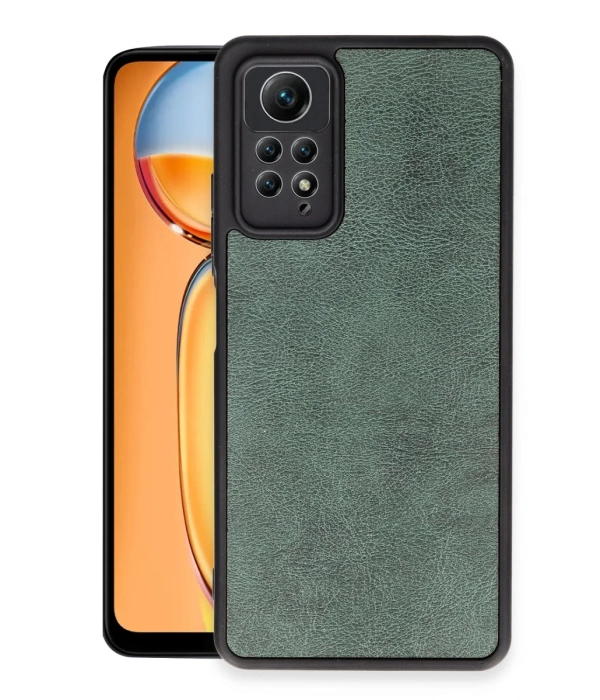 Newface Xiaomi Redmi Note 12 Pro 4G Kılıf Aras Deri Kapak - Koyu Yeşil