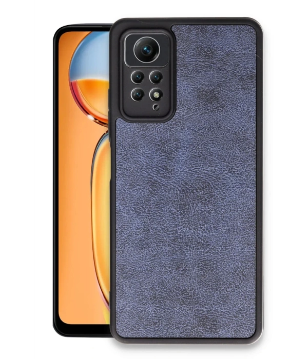 Newface Xiaomi Redmi Note 12 Pro 4G Kılıf Aras Deri Kapak - Lacivert