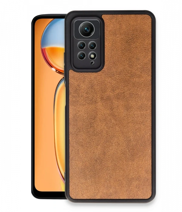Newface Xiaomi Redmi Note 12 Pro 4G Kılıf Aras Deri Kapak - Taba