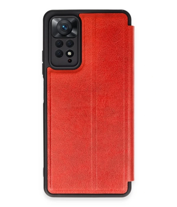 Newface Xiaomi Redmi Note 12 Pro 4G Kılıf Flip Cover - Kırmızı