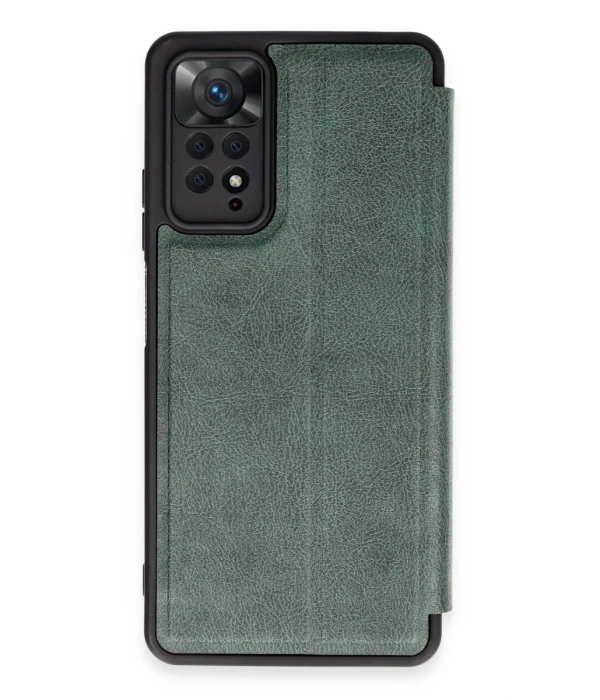 Newface Xiaomi Redmi Note 12 Pro 4G Kılıf Flip Cover - Koyu Yeşil