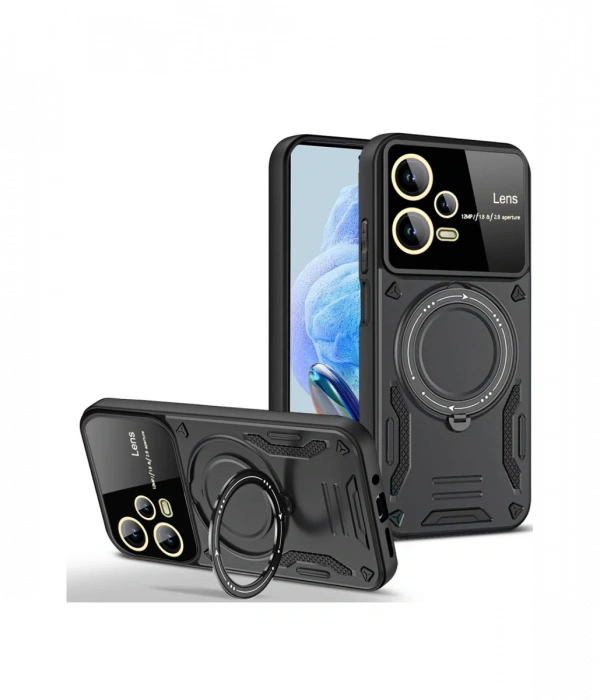 Newface Xiaomi Redmi Note 12 Pro 5G Kılıf Joy Lens Standlı Kapak