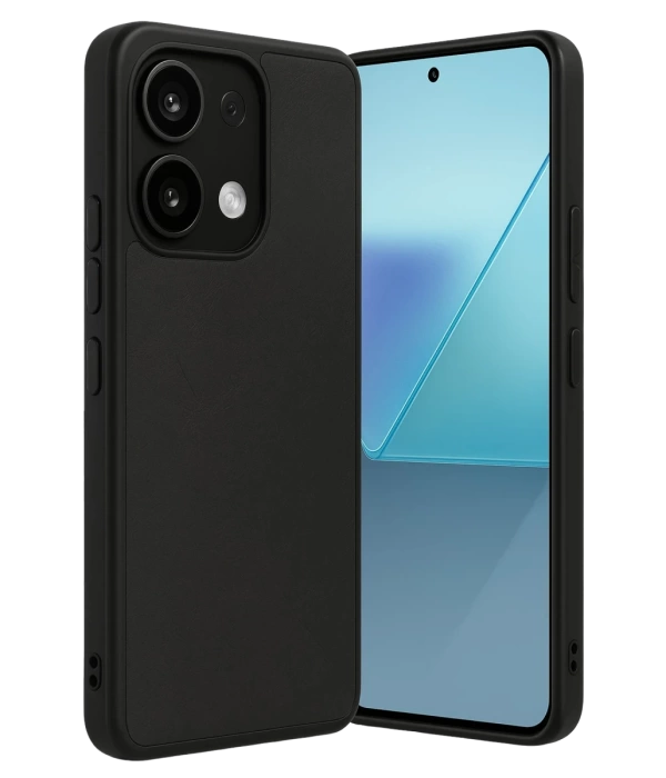 Newface Xiaomi Redmi Note 13 4G Kılıf Aras Deri Kapak - Siyah
