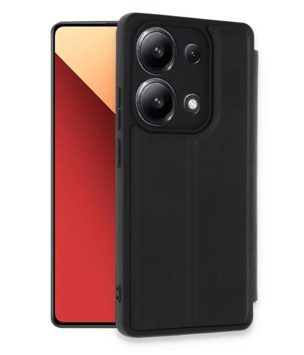 Newface Xiaomi Redmi Note 13 4G Kılıf Flip Cover - Siyah