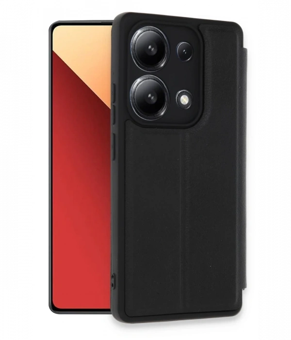 Newface Xiaomi Redmi Note 13 4G Kılıf Flip Cover - Siyah