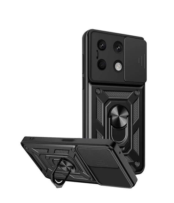 Newface Xiaomi Redmi Note 13 4G Kılıf Pars Lens Yüzüklü Silikon
