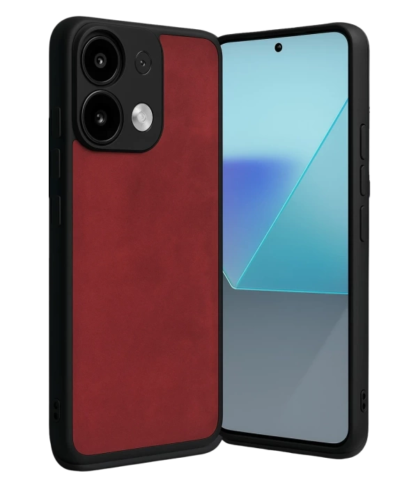 Newface Xiaomi Redmi Note 13 Pro 4G Kılıf Aras Deri Kapak - Kırmızı