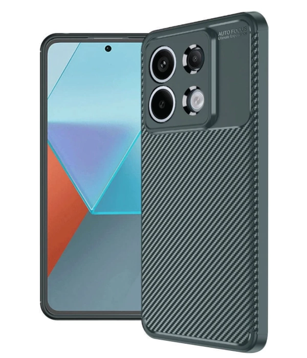 Newface Xiaomi Redmi Note 13 Pro 4G Kılıf Auto Focus Karbon Kapak - Koyu Yeşil