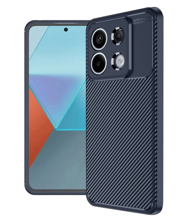 Newface Xiaomi Redmi Note 13 Pro 4G Kılıf Auto Focus Karbon Kapak - Lacivert
