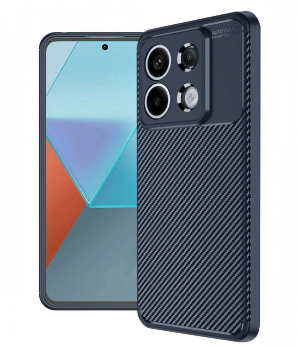Newface Xiaomi Redmi Note 13 Pro 4G Kılıf Auto Focus Karbon Kapak - Lacivert