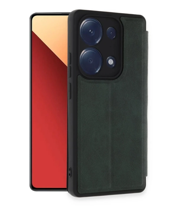Newface Xiaomi Redmi Note 13 Pro 4G Kılıf Flip Cover - Koyu Yeşil