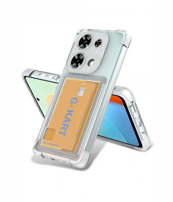 Newface Xiaomi Redmi Note 13 Pro 4G Kılıf Kart Şeffaf Silikon - Şeffaf