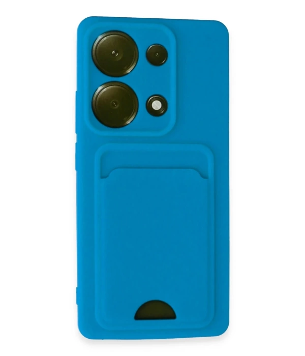 Newface Xiaomi Redmi Note 13 Pro 4G Kılıf Kelvin Kartvizitli Silikon - Mavi