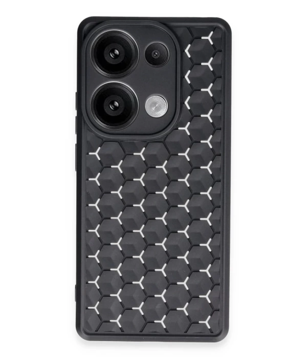 Newface Xiaomi Redmi Note 13 Pro 4G Kılıf Petek Silikon Kapak - Siyah