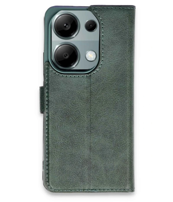 Newface Xiaomi Redmi Note 13 Pro 4G Kılıf Trend S Plus Kapaklı Kılıf - Yeşil