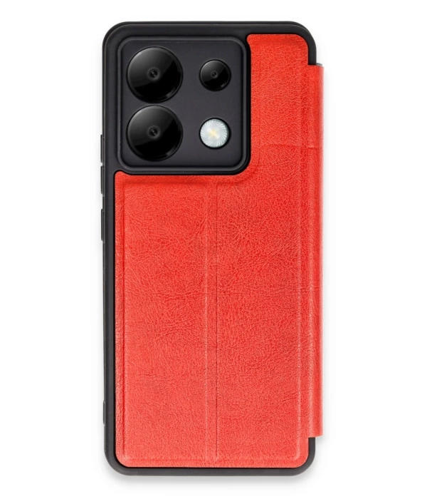 Newface Xiaomi Redmi Note 13 Pro 5G Kılıf Flip Cover - Kırmızı