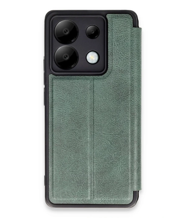 Newface Xiaomi Redmi Note 13 Pro 5G Kılıf Flip Cover - Koyu Yeşil