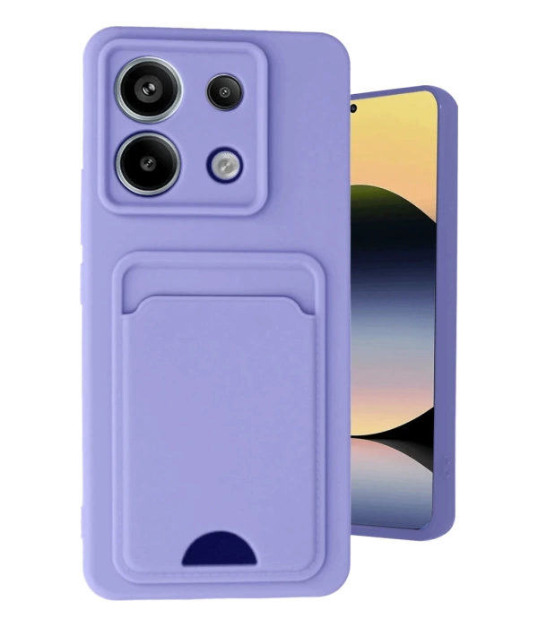 Newface Xiaomi Redmi Note 13 Pro 5G Kılıf Kelvin Kartvizitli Silikon - Lila