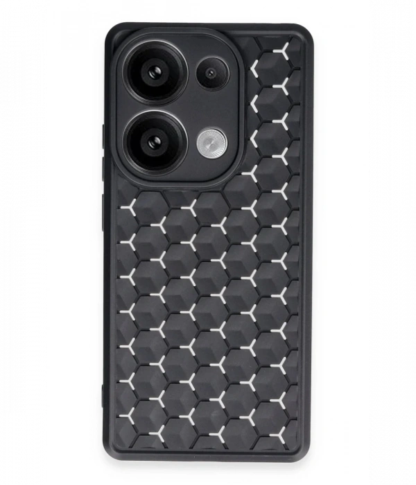 Newface Xiaomi Redmi Note 13 Pro 5G Kılıf Petek Silikon Kapak - Siyah